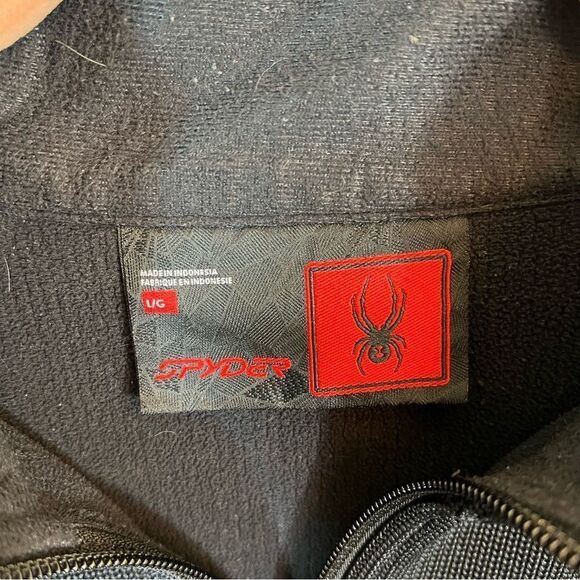 ✨ Spyder Men’s Black Quarter Zip Pullover Large - Picture 3 of 11